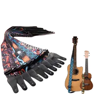 Chất Lượng Cao Mạnh Mẽ Vai Điện Cho Crossbody Cổ In Nylon Biểu Tượng Tùy Chỉnh Túi Bass Vải Màu Đen Dệt Vải Dây Đeo Đàn Guitar