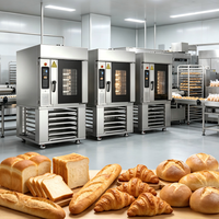 Four électrique/gaz de grande capacité, four rotatif à air chaud pour pain/tartelettes/baguettes françaises, four à 5/10/15 plaques.