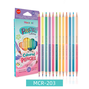 Pensil warna kustom Macaron 12 buah pensil 24 warna pensil warna ujung ganda popler inti canggih - Product Image 2