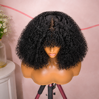 Peluca de Cabello Humano Rizado Brasileño Barato con Encaje Frontal 13*4, 200% de Densidad, Precio de Fábrica, Venta Directa, Súper Doble Trama, Rizado Pixie