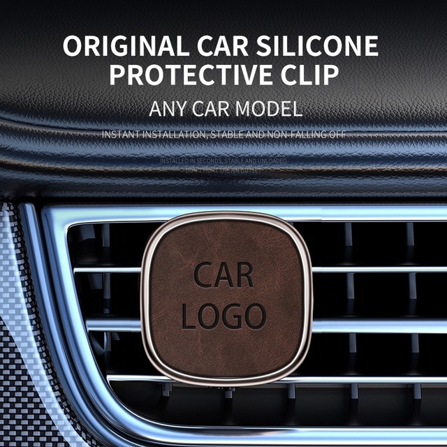 Retro Design Car Air Outlet Aromatherapy Alcohol-free Formula Metal Leather 3 Scent Automobile Supplies Wholesale