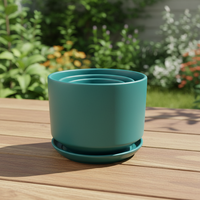 Produsen Grosir Pot Bunga Keramik dengan Piring Pot Pot Periuk dengan Pot Nampan Keramik Taman Rumah