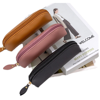 Étui à crayons en cuir PU imprimé UV, organisateur de bureau tendance, pochette à stylos rétro, porte-stylos à fermeture éclair, 17x4.5x6cm, pour bureau, étudiant, école