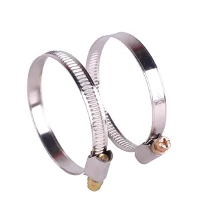 430 Stainless Steel High Pressure Heavy Duty Hose Clamp 12mm Band Width 140-160Mm Larger Hose Clamp