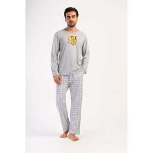 Ensemble pyjama pour homme à col rond et manches longues avec poches - Product Image 4