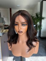 Perruque Lace Front Invisible en Cheveux Russes Remy Vierges Double Drawn, Couleur Brun Chocolat, Provenant d'un Donneur Unique, pour Femmes Souffrant de Perte de Cheveux