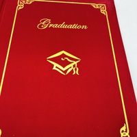 Personnalisé De Luxe Doux Velours A4 Papier Titulaire du Certificat De Mariage Pour L'obtention Du Diplôme