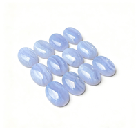 Pierre précieuse XL naturelle polie 18*25MM Agate bleue dentelle taille ovale cabochon pierres précieuses lâches avec jeu de couleurs pour la fabrication de bijoux