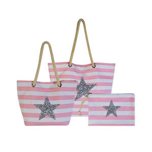Style Striped Pattern lady's <b>Tote</b> <b>Bags</b> <b>Women</b> Summer Canvas <b>Tote</b> Beach <b>Bags</b> with Cotton Rope Handles - Product Image 6
