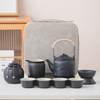 Service à thé en céramique entièrement personnalisé pour la maison, plateau à thé compact, design vintage de luxe léger pour le bureau, les voyages d'affaires et l'extérieur