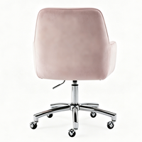 Chaise de bureau ergonomique pivotante à 360 degrés, moderne, en velours, avec piètement en métal chromé, hauteur réglable, multifonctionnelle, pour la maison et le bureau