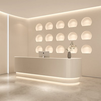 Comptoir de réception de luxe moderne en bois massif pour hôtel, hôpital, école, supermarché, bureau et immeuble commercial