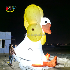 Décoration de canard gonflable géant personnalisé avec tête de tournesol LED, <span class=keywords><strong>sculpture</strong></span> lumineuse pour jardin, directement de l'usine - Product Image 4