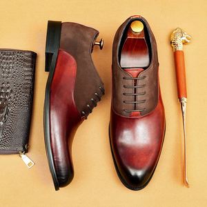 Chaussures habillées rétro vintage pour hommes, style Derby Oxford britannique, en cuir véritable, légères, respirantes, résistantes à l'abrasion - Product Image 4