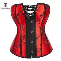 Moins cher prix ensemble de Lingerie de noël rouge dentelle désossée tondeuse Corsets femme grande taille S à XXXXXXL femmes sous-vêtements Ann Cherry Corset