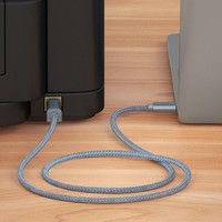 Câble USB-C vers USB-B en nylon tressé de qualité supérieure, conducteur en cuivre pur, charge rapide, haute vitesse 480 Mbps pour ordinateur, clavier MIDI