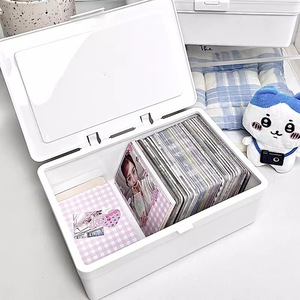 Boîte de rangement de bureau avec couvercle, anti-poussière, boîte de rangement simple pour la maison, boîte à articles divers pour étudiants, boîte à papeterie à couvercle rabattable pour dortoir - Product Image 4