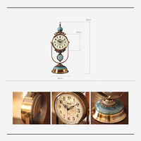 Jam Meja Vintage Mewah Ringan Kerajinan Logam Set Jam Digital Hiasan Dekorasi Meja Kustom Dekorasi Rumah Hadiah Langsung dari Pabrik