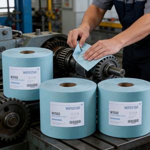 WIPESTAR Industrial Strength Clean <strong>Heavy</strong> Duty Jumbo Roll <strong>Wipes</strong> Eco-friendly Absorbent Durable Reusable Cloths for Tough Dirt Oil - Product Image 1