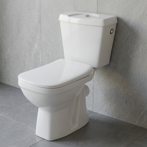 Inodoro de cerámica de dos piezas Vistaar American Square, montado en el suelo, con doble descarga, para baños. - Product Image 6