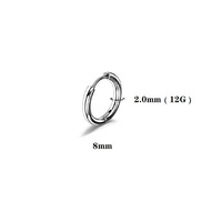 Boucles d'oreilles unisexe en titane G23 à charnière 20G, motif cercle plaqué or, pour le bureau/le travail, bijoux de corps
