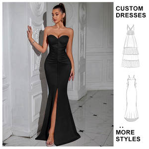 थोक कस्टम स्ट्रैपलेस महिलाएं काली दुल्हन पोशाक के लिए दुल्हन के कपड़े की आधुनिक माँ - Product Image 1