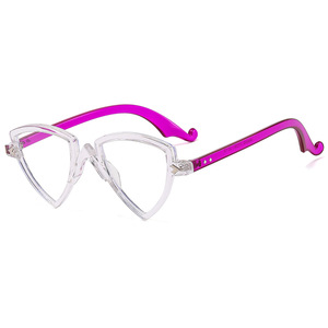 <b>Rainbow</b> Color Triangle Frame Anti Blue <b>Light</b> Glasses Full Rim Unisex Decorative Eyeglasses Frames 2023 - Product Image 3