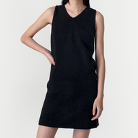 Mini jupe courte pull deux pièces ensemble pour femmes cachemire tricoté sans manches gilet jupe doux printemps été Chic ensembles