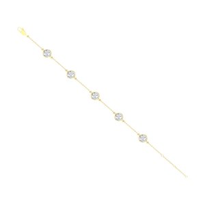 Bracelet chaîne de luxe pour femme avec diamants sertis, en argent sterling 925 plaqué or, bijoux de mode hip-hop personnalisés - Product Image 2