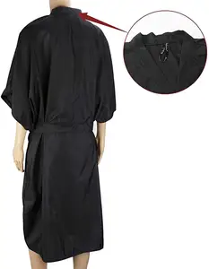 스파 마사지 클라이언트 가운 롱 살롱 기모노 클라이언트 라운지 가운 스모크 원피스 캐주얼 짠 의료 유니폼 실험실 코트 외과 유니폼 - Product Image 3