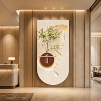 Magnifique vase mural en verre à texture grès Art Déco avec LED pour maisons élégantes