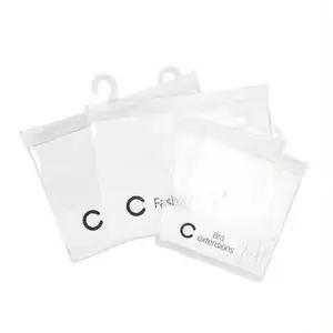 Paquet de sacs cintres en plastique EVA TPU sac à bouton pression en pvc transparent avec cintre pour vêtements vêtement