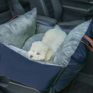 Asiento elevador de coche para perros, cama para mascotas de viaje y exterior, asiento de coche, almohada extraíble y cinturón de seguridad, sofá cama lavable para mascotas - Product Image 4