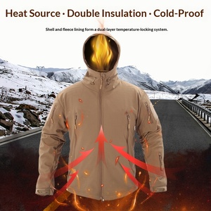 Outdoor Tactical Sports Jacket Breathable Zipper <strong>Wool</strong>/Silk Seamless Fusing Waterproof Warm Men - Product Image 2