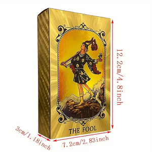 ไพ่ทาโรต์เคลือบทองพร้อมคู่มือการใช้งาน ไพ่เกมกระดานพลาสติกพิมพ์สีกันน้ำ - Product Image 6