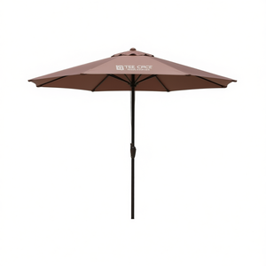 Ombrellone da Patio Tee Crce 9 Piedi, Poliestere Beige, Inclinazione Manuale, Palo in Acciaio, Ombrellone da Esterno Senza Base - Product Image 1
