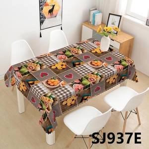 Nappe en PVC à carreaux vintage motif fruits |   Nappe imperméable et anti-taches, facile à nettoyer, avec motif <span class=keywords><strong>grain</strong></span> de bois rétro et bordure en dentelle - Product Image 6