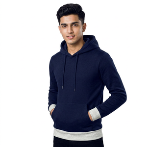 High Quality Winter Men's Pullover <b>Hoodies</b> Cotton Polyester Fleece Fabric Breathable Quick Dry Custom Front Logo Factory - Product Image 1
