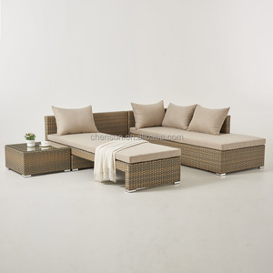 Canapé d'angle en rotin tressé PE, mobilier de <span class=keywords><strong>salon</strong></span>, canapé-lit en rotin - Product Image 4