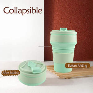 แก้วกาแฟซิลิโคนรูปดาวสีแดงสำหรับเด็ก พับได้ นำกลับมาใช้ใหม่ได้ พกพาสะดวก ความจุขนาดใหญ่ เก็บความร้อน/เย็น แก้วกีฬาเดินทางพร้อมฝาปิดหลอดดูด - Product Image 5
