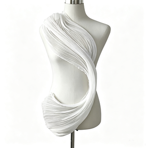 <span class=keywords><strong>Tissu</strong></span> en dentelle française spirale <span class=keywords><strong>3D</strong></span> élégant et écologique avec broderie pour robes de mariée, tenues de soirée, sacs et chaussures - Product Image 2