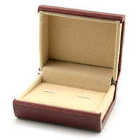 Vente chaude Noir Vin Rouge Emballage Boutons De Manchette Tie bar Clips Boîte-Cadeau De Haute Qualité