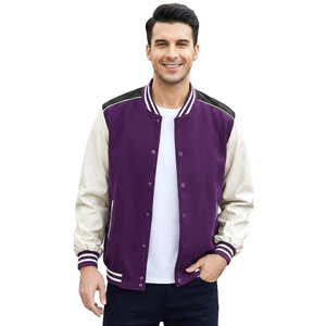 Hot Selling Reversible Letterman Jacket <b>High</b> Quality Custom Wool Body <b>Leather</b> Sleeves CollegeBaseballjacket for men - Product Image 1