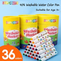 Ensemble de stylos de couleur Non toxique large ligne pointe de pinceau marqueurs d'art lavables colorés tout-petits dessin et coloriage Plumones Punta Pincel