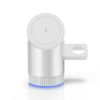 Support de charge multifonctionnel 15W avec lumière RGB, charge rapide, chargeur sans fil universel 4-en-1, haut-parleur Bluetooth, pliable magnétique 5V/2A