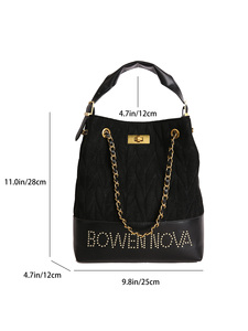 Chất Lượng Cao Thời Trang Phụ Nữ 'Retro Phong Cách Công Suất Lớn Da Lộn <span class=keywords><strong>Tote</strong></span> Túi Hai Tay Cầm Sang Trọng Châu Âu Thiết Kế Dây Kéo Túi Xách - Product Image 4