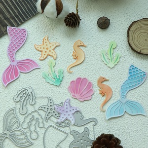 1pc Fustelle in metallo a forma di <span class=keywords><strong>organismo</strong></span> marino per la creazione di biglietti, fustelle decorative per scrapbooking fai da te e lavori artigianali - Product Image 1