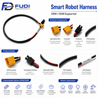 Câble d'alimentation FUDI XT60 mâle SM3P en cuivre étamé 28AWG PVC 580mm pour harnais de charge de robot RC, drone et UAV