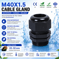 Presse-étoupe M40 en nylon étanche IP68 et anti-poussière avec protection contre la tension pour câbles de 23-32 mm, usage industriel haute/basse tension, OEM disponible