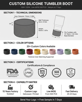 Protège-bas de gobelet en silicone pour accessoires de boisson, manchon pour tasses de voyage de 12oz à 40oz, logo et couleur personnalisables disponibles